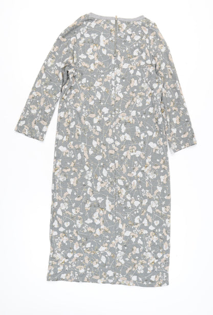 Marks and Spencer Grey Floral Women's Dress Size 10