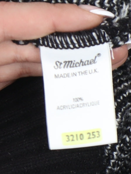 St Michael Men's Black L Geometric Pullover Jumper