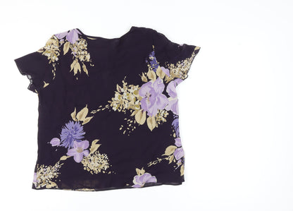 Womens UK Size 14 Marks and Spencer Purple Basic Blouse
