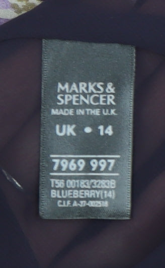 Womens UK Size 14 Marks and Spencer Purple Basic Blouse