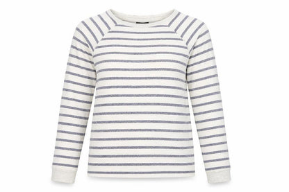 Topshop Women Ivory Striped Sweatshirt Size 10 Pullover