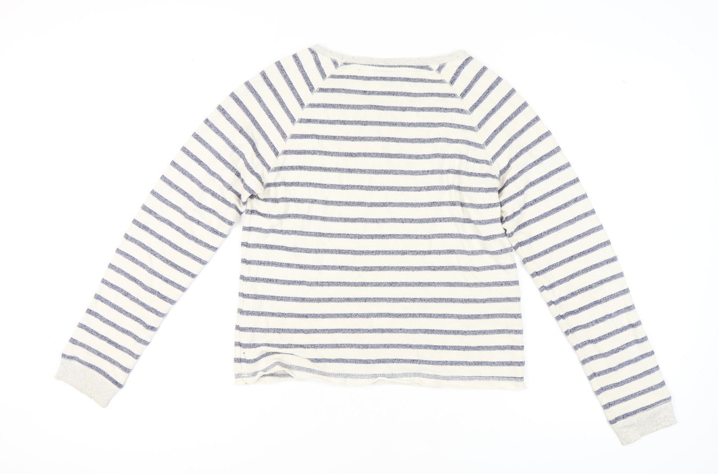 Topshop Women Ivory Striped Sweatshirt Size 10 Pullover