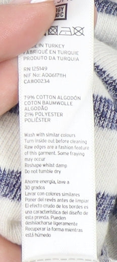 Topshop Women Ivory Striped Sweatshirt Size 10 Pullover