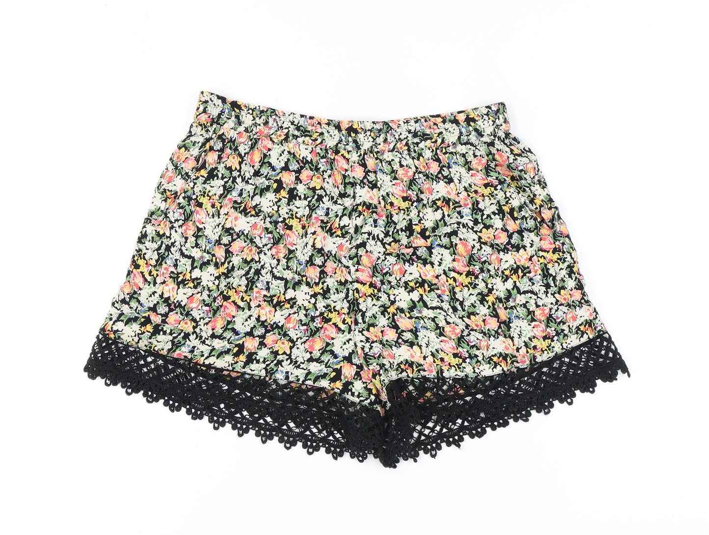 Topshop Women's Tall Floral Hot Pants, Multicoloured, Size 10