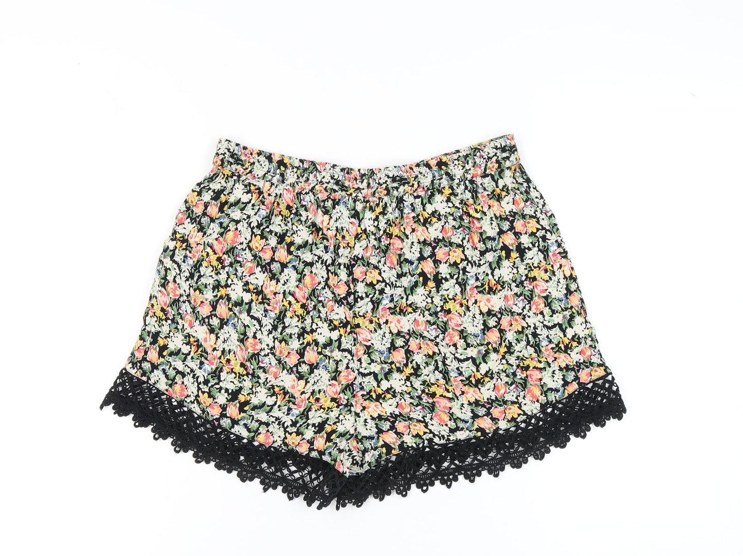 Topshop Women's Tall Floral Hot Pants, Multicoloured, Size 10