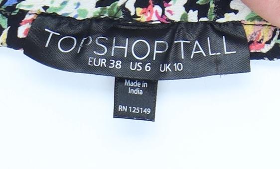 Topshop Women's Tall Floral Hot Pants, Multicoloured, Size 10