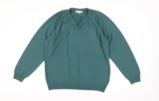 Country Trader Men's Green M V-Neck Pullover Jumper
