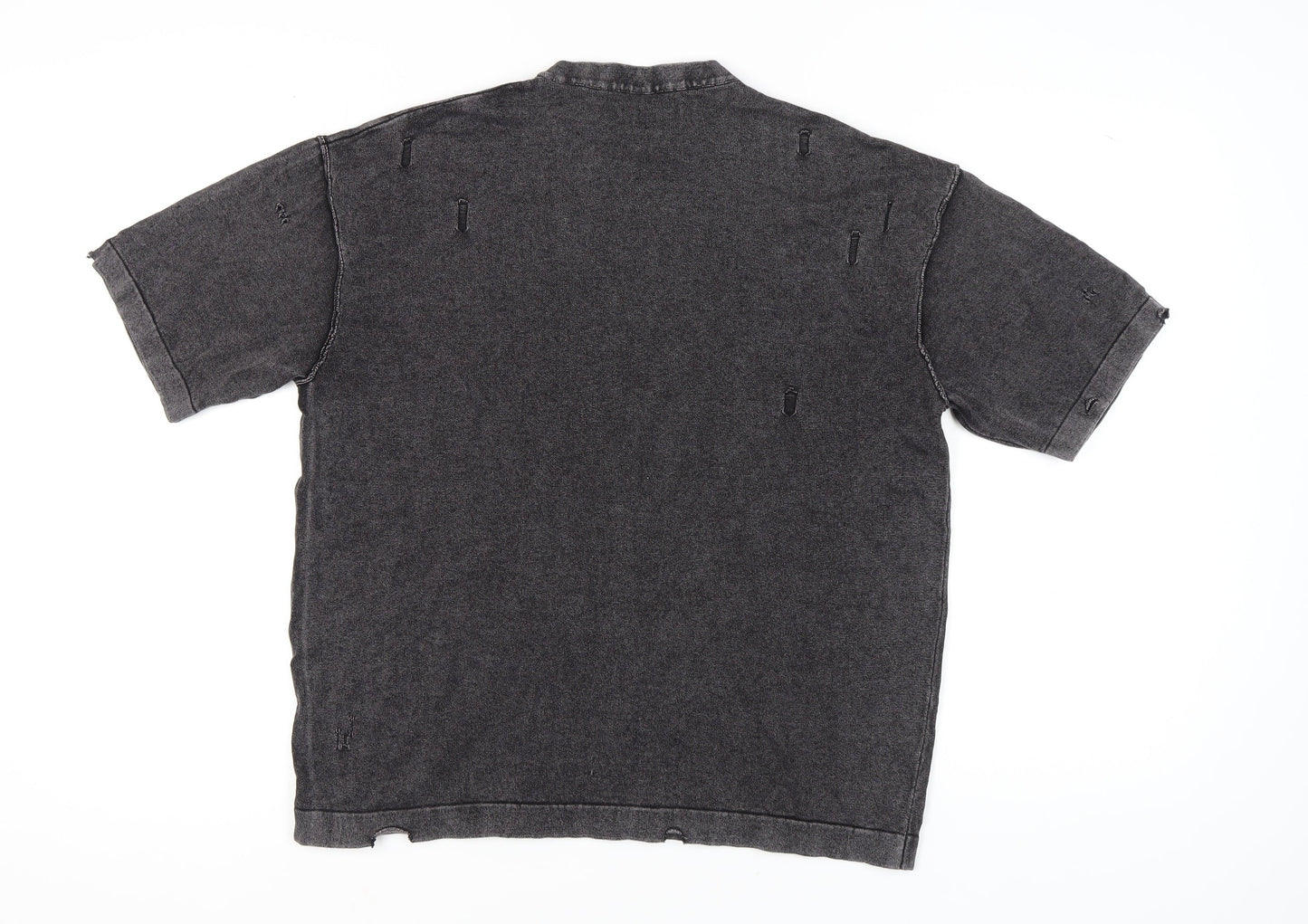 Bershka Unisex Grey Jersey T-Shirt, Size 12, Casual Style