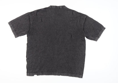 Bershka Unisex Grey Jersey T-Shirt, Size 12, Casual Style