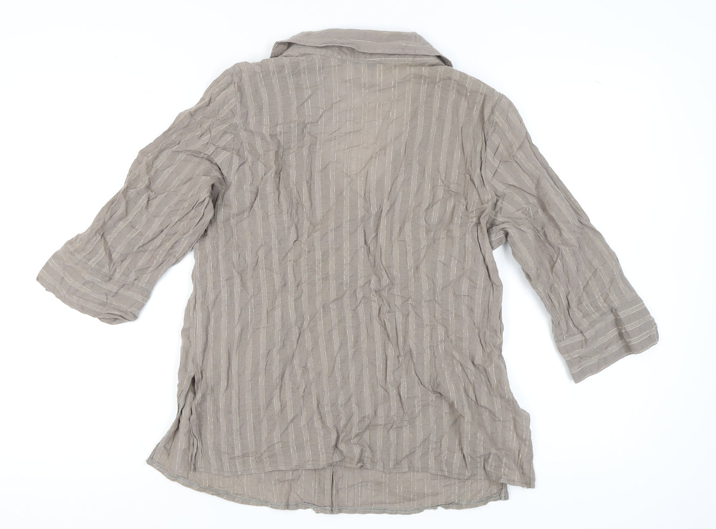 Womens UK Size 18 Evans Beige Basic Button-Up
