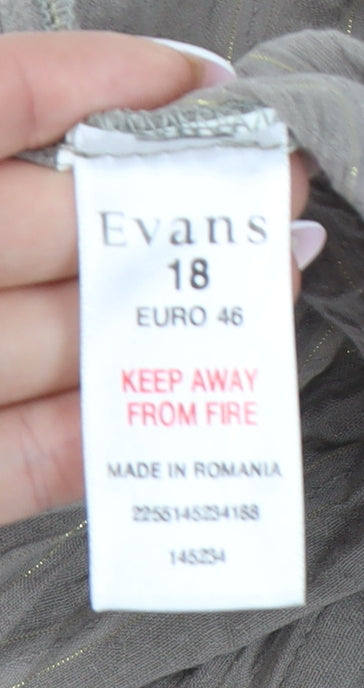 Womens UK Size 18 Evans Beige Basic Button-Up