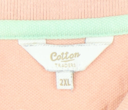 Cotton Traders Men's Pink 2XL Polo Short Sleeve