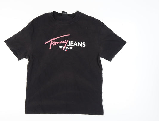 Tommy Jeans Black T-Shirt, Men's Size S, Classic Logo