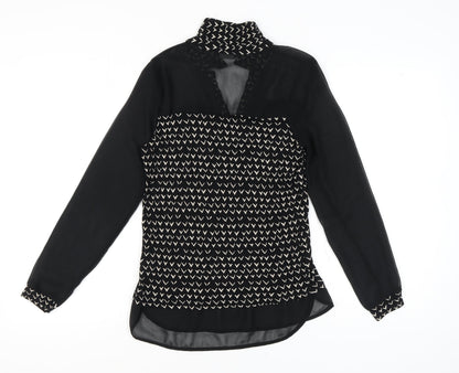 Womens UK Size 8 NEXT Black Basic Blouse