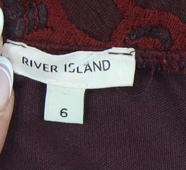 Womens UK Size 6 River Island Red Basic Blouse