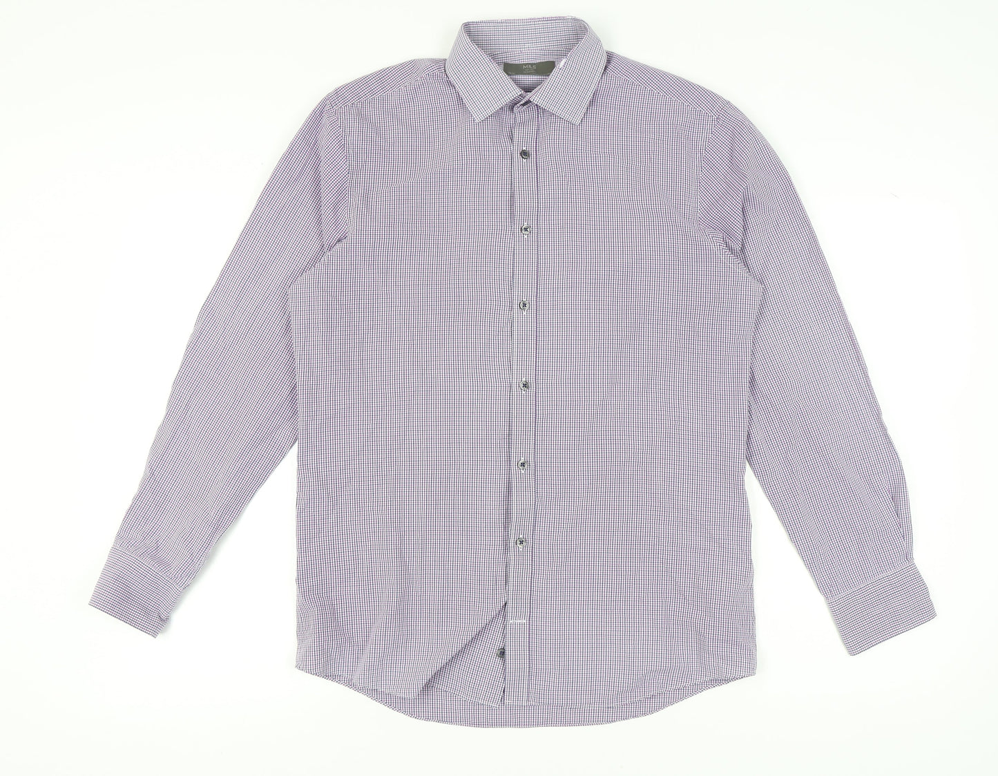 Marks and Spencer Men's Multicoloured Check Shirt, Size 15