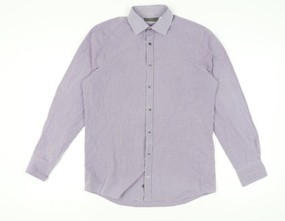 Marks and Spencer Men's Multicoloured Check Shirt, Size 15