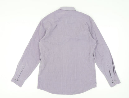 Marks and Spencer Men's Multicoloured Check Shirt, Size 15