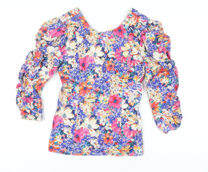 Womens UK Size M Zara Multicoloured Tunic Blouse