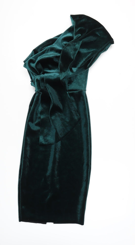 ASOS DESIGN Women's Green One Shoulder Bodycon Dress