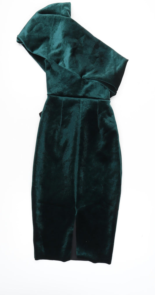 ASOS DESIGN Women's Green One Shoulder Bodycon Dress