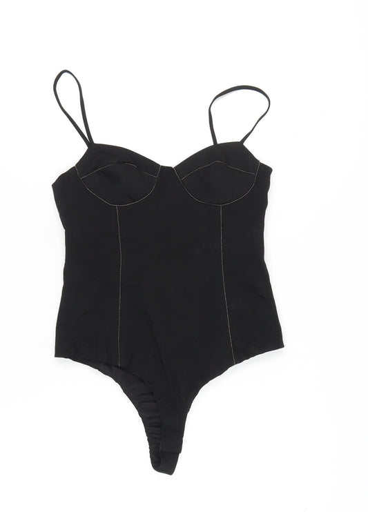 Zara Women’s Black Bodysuit M Sleeveless Party Chic