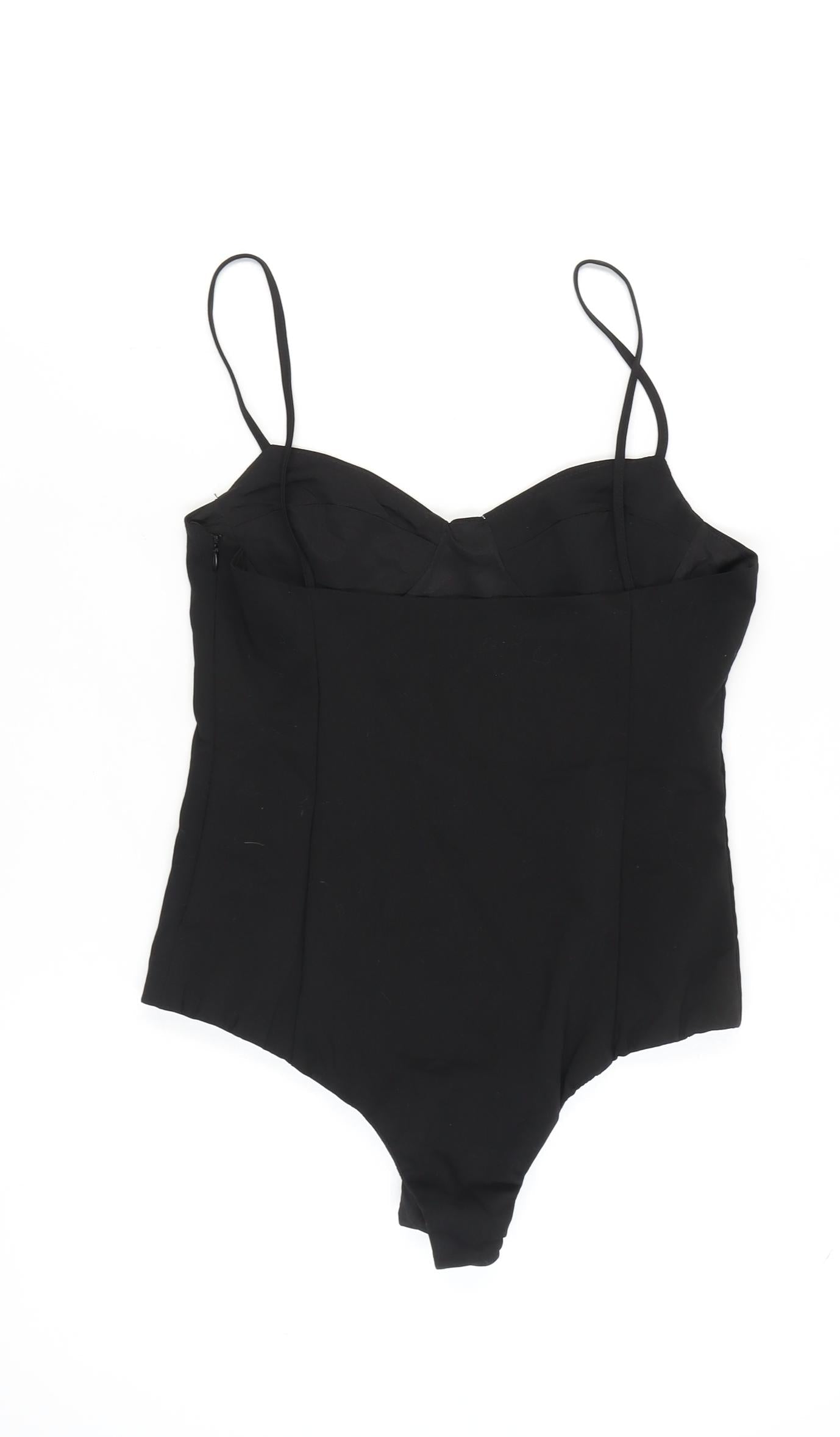 Zara Women’s Black Bodysuit M Sleeveless Party Chic