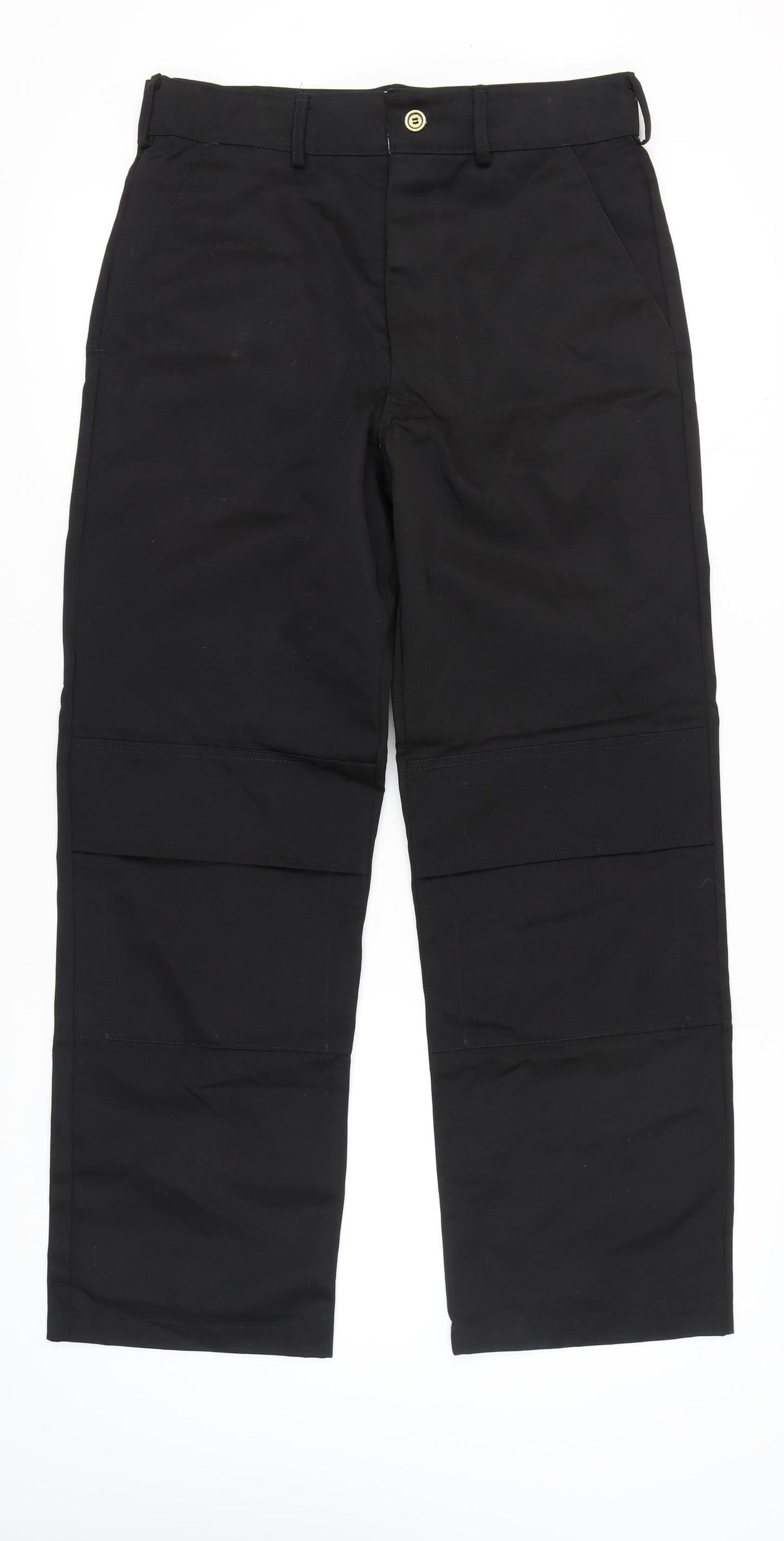 Smartwear Men's Black Cargo Trousers, Size 34, Regular Fit