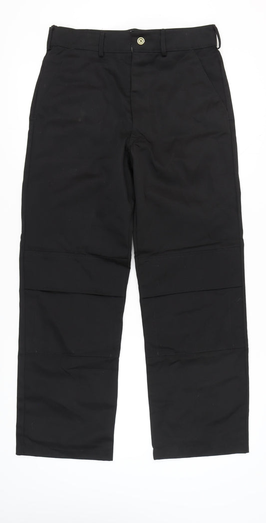 Smartwear Men's Black Cargo Trousers, Size 34, Regular Fit