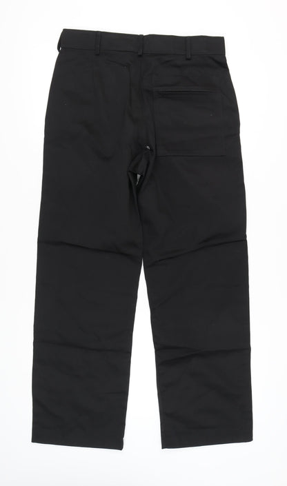 Smartwear Men's Black Cargo Trousers, Size 34, Regular Fit