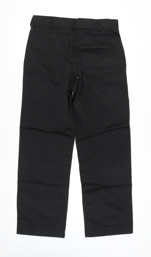 Smartwear Men's Black Cargo Trousers, Size 34, Regular Fit