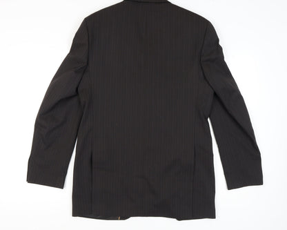 Next Men's Black Striped Blazer 40L Long Jacket