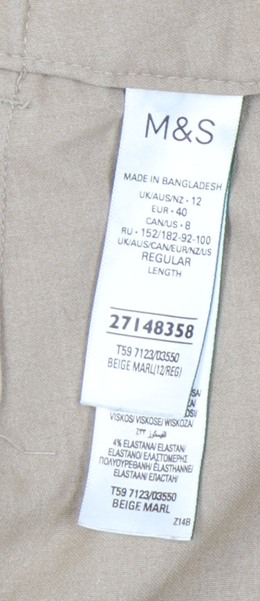 Womens UK Size 12 Marks and Spencer   Beige Trousers