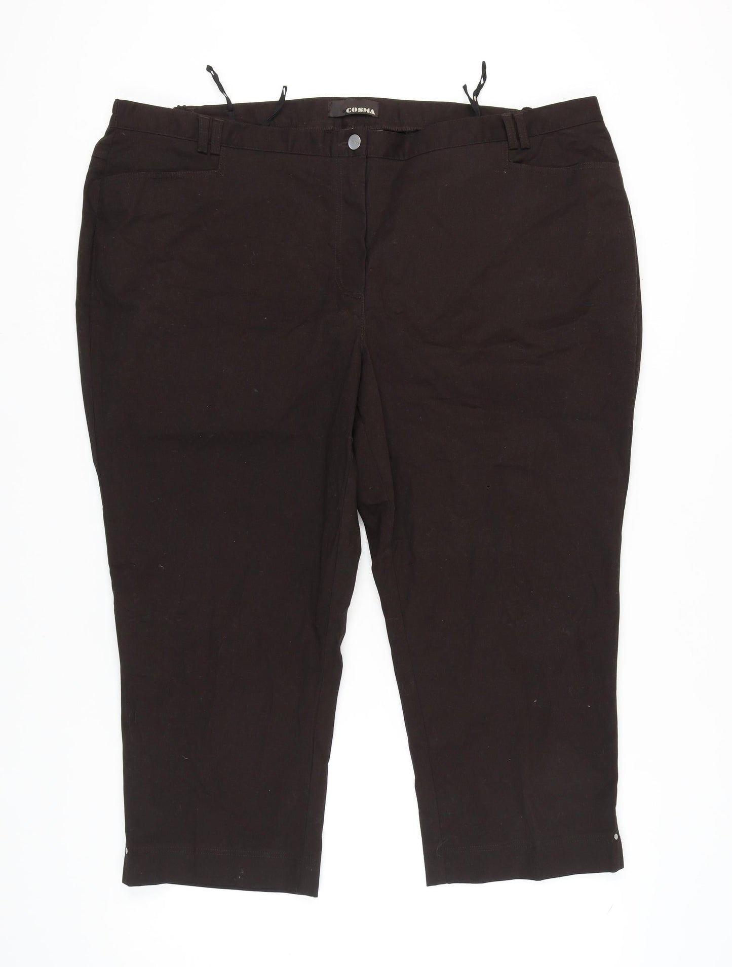 COSMA Women's Black Trousers, Size 28 - Classic Style