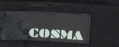 COSMA Women's Black Trousers, Size 28 - Classic Style