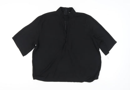 Boohoo Women's Black High Neck Top, Size 14