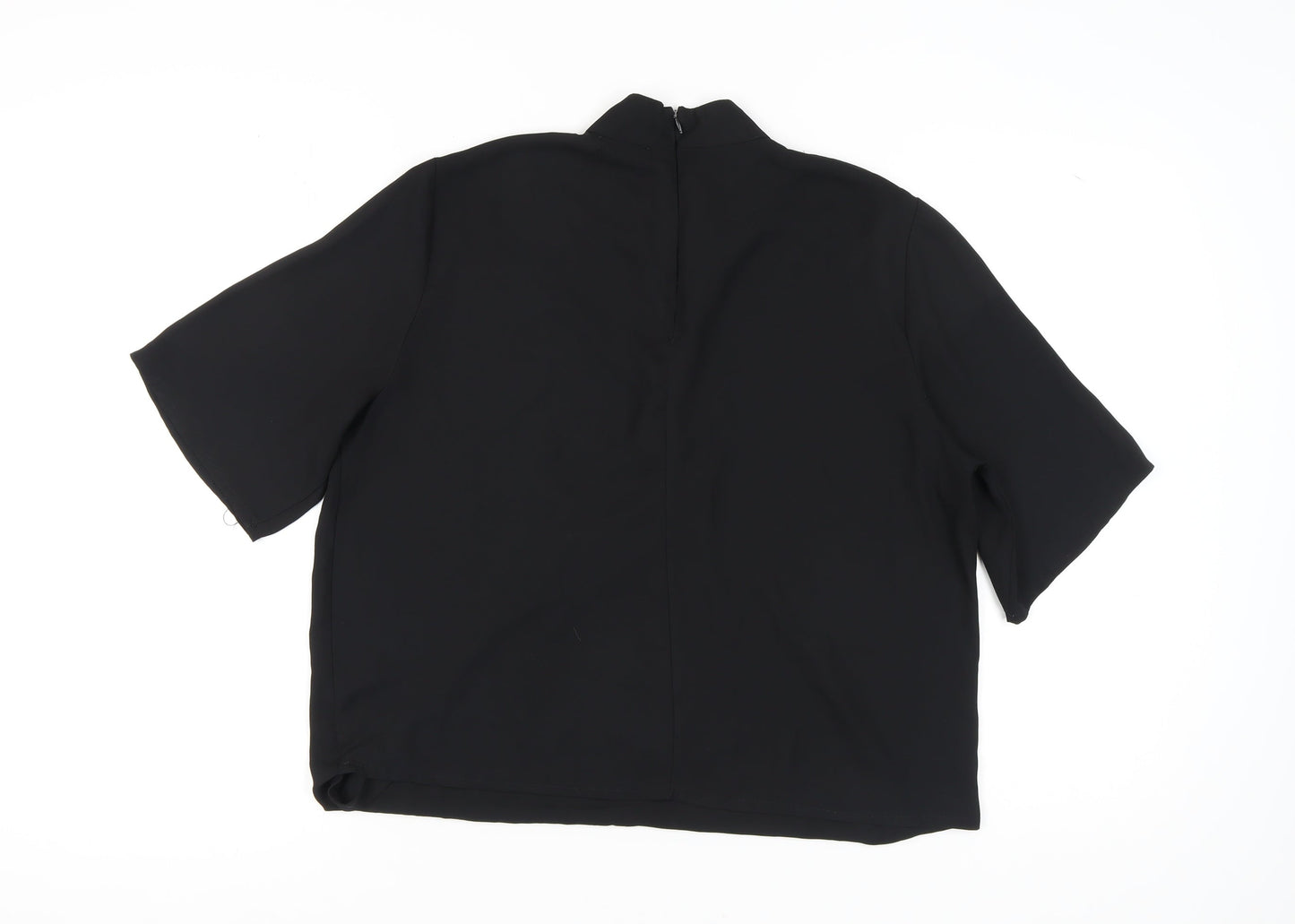 Boohoo Women's Black High Neck Top, Size 14