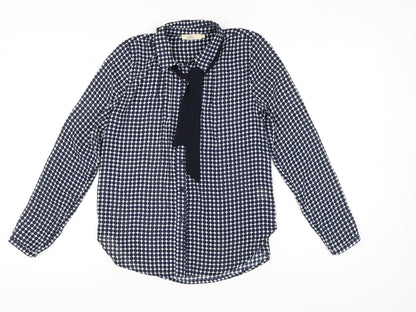 Elodie Women's Blue Polka Dot Long Sleeve Blouse