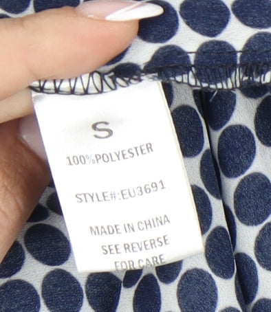 Elodie Women's Blue Polka Dot Long Sleeve Blouse