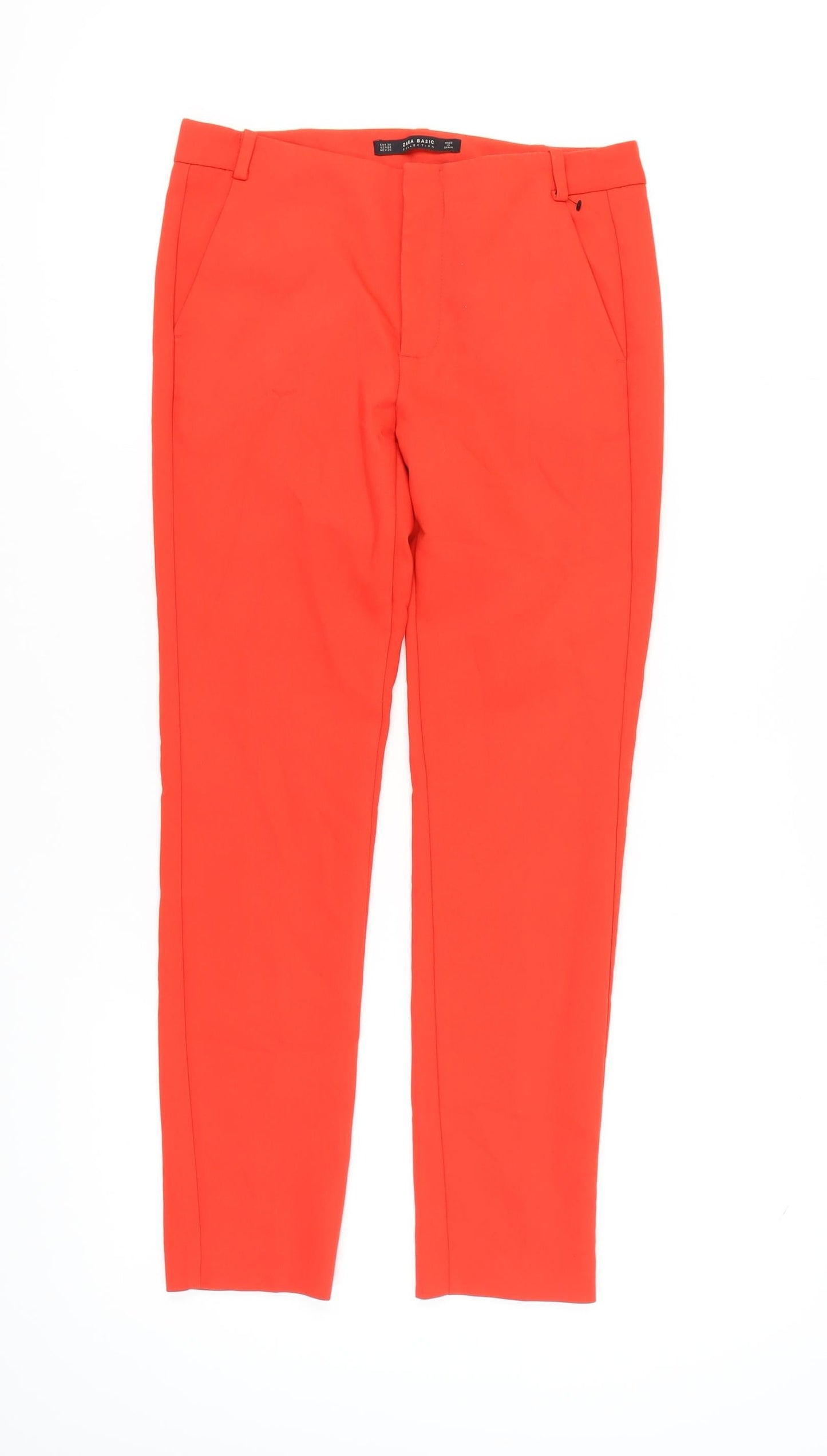Womens UK Size 6 Zara Regular Fit  Red Trousers