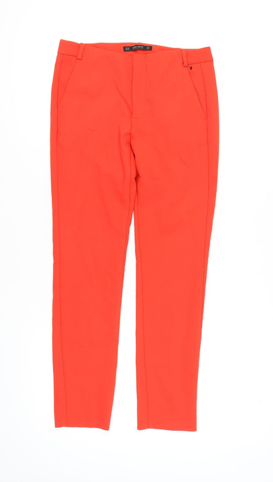 Womens UK Size 6 Zara Regular Fit  Red Trousers