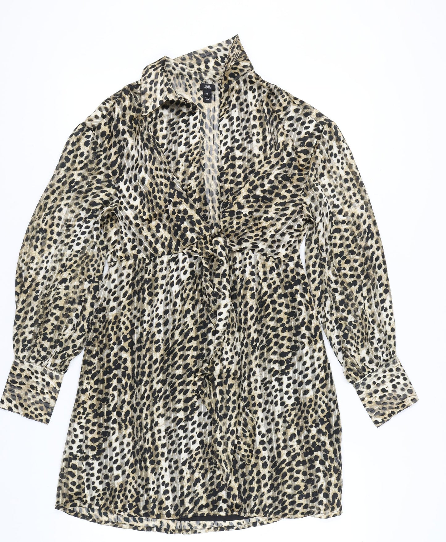 River Island Women's Multicoloured Animal Print Shirt Dress