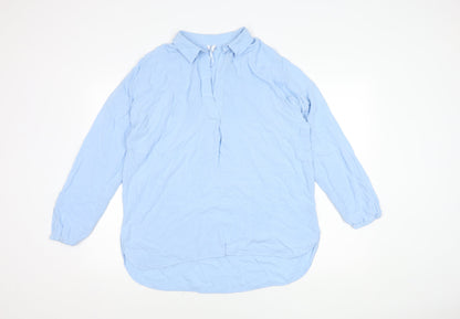 John Lewis Women's Blue Blouse, Size 14, Long Sleeve