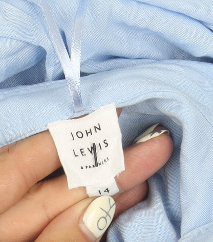 John Lewis Women's Blue Blouse, Size 14, Long Sleeve