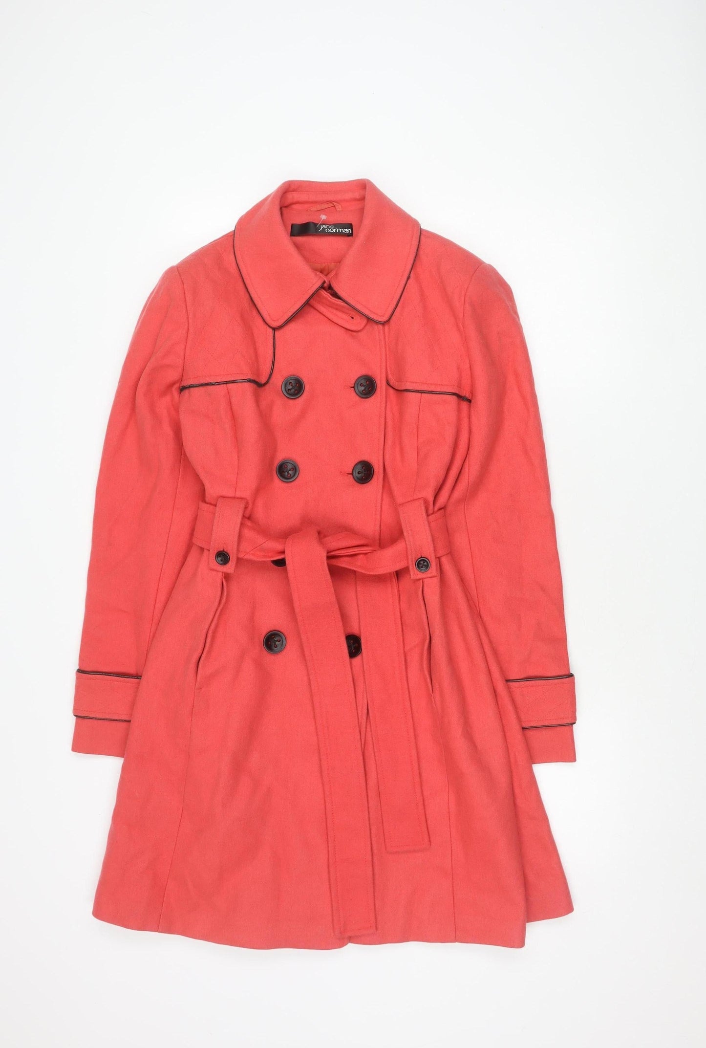 Jane Norman Women's Red Trench Coat Size 12