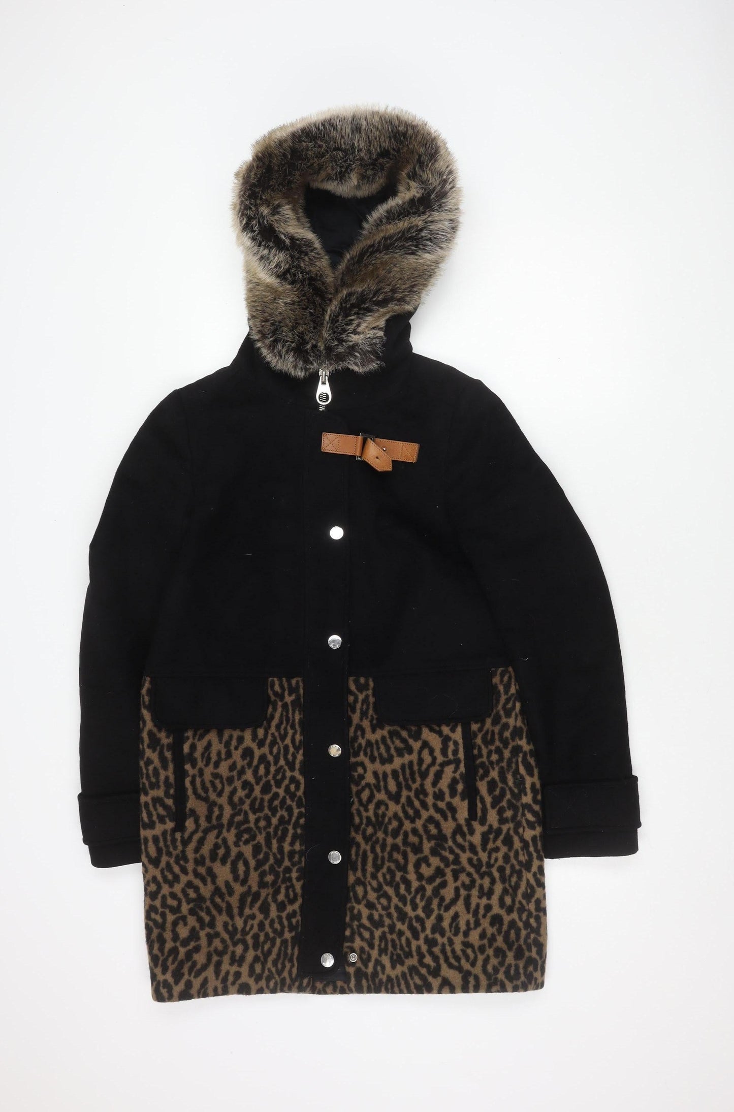 Womens UK Size 8 Karen Millen Black Parka Coat