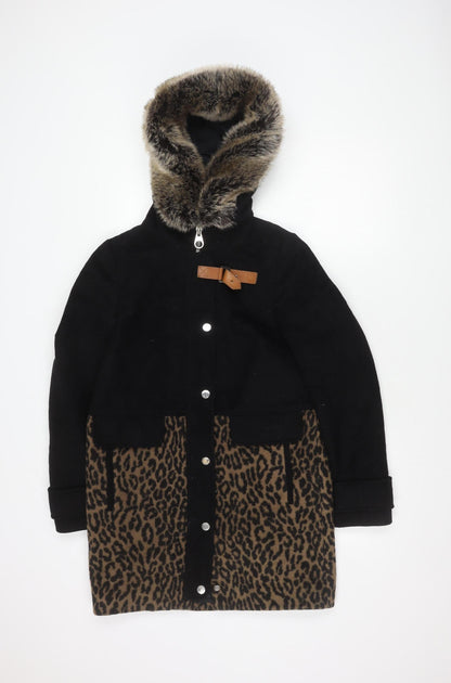 Womens UK Size 8 Karen Millen Black Parka Coat
