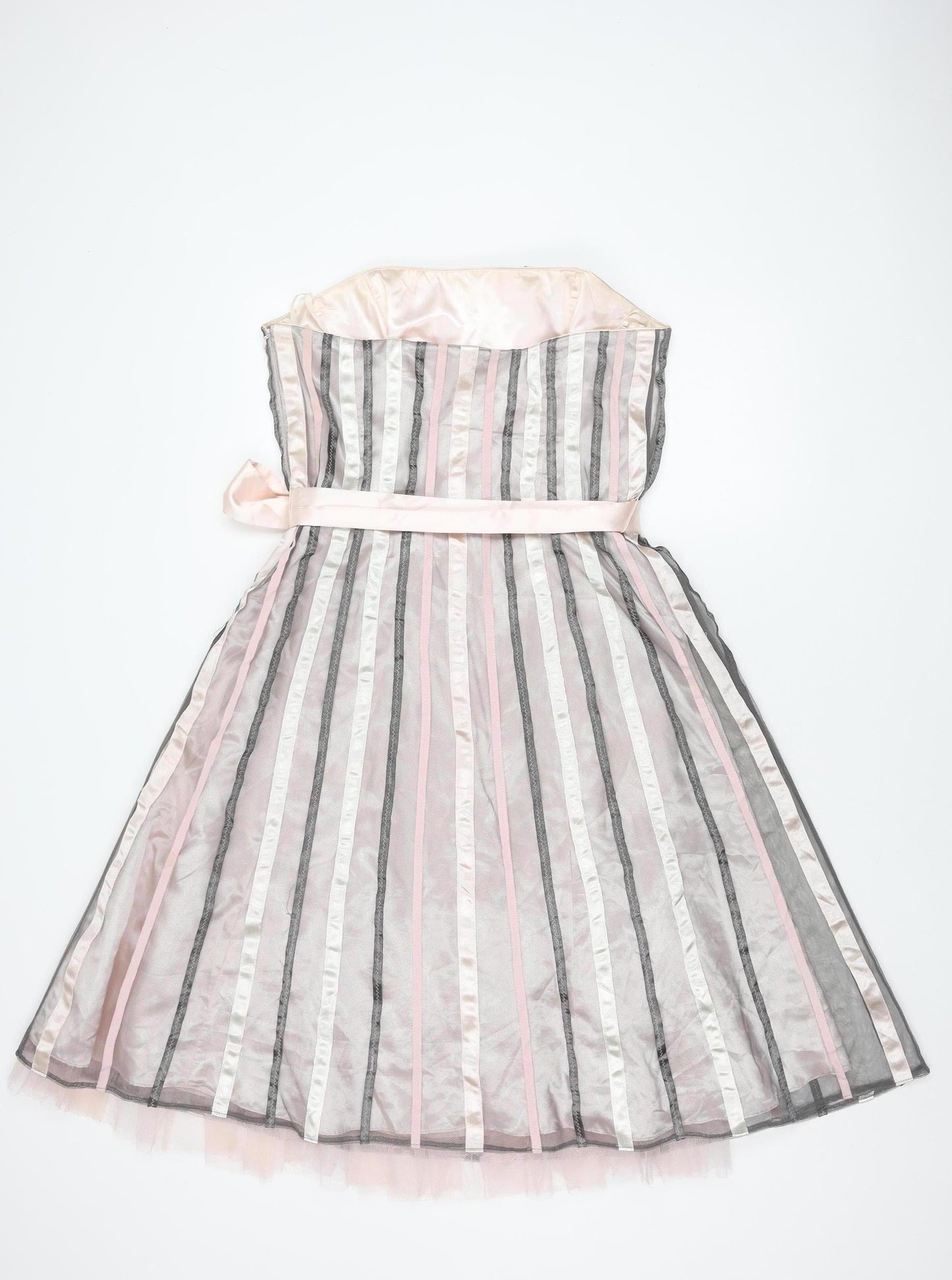 Debut Women's Pink Strapless Satin Party Dress, Size 14