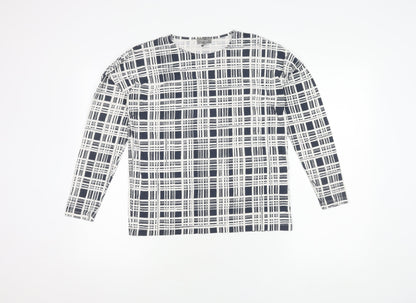 Jaeger Women's XS Blue Geometric Long Sleeve Top