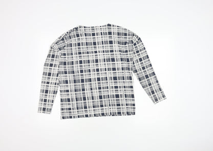 Jaeger Women's XS Blue Geometric Long Sleeve Top